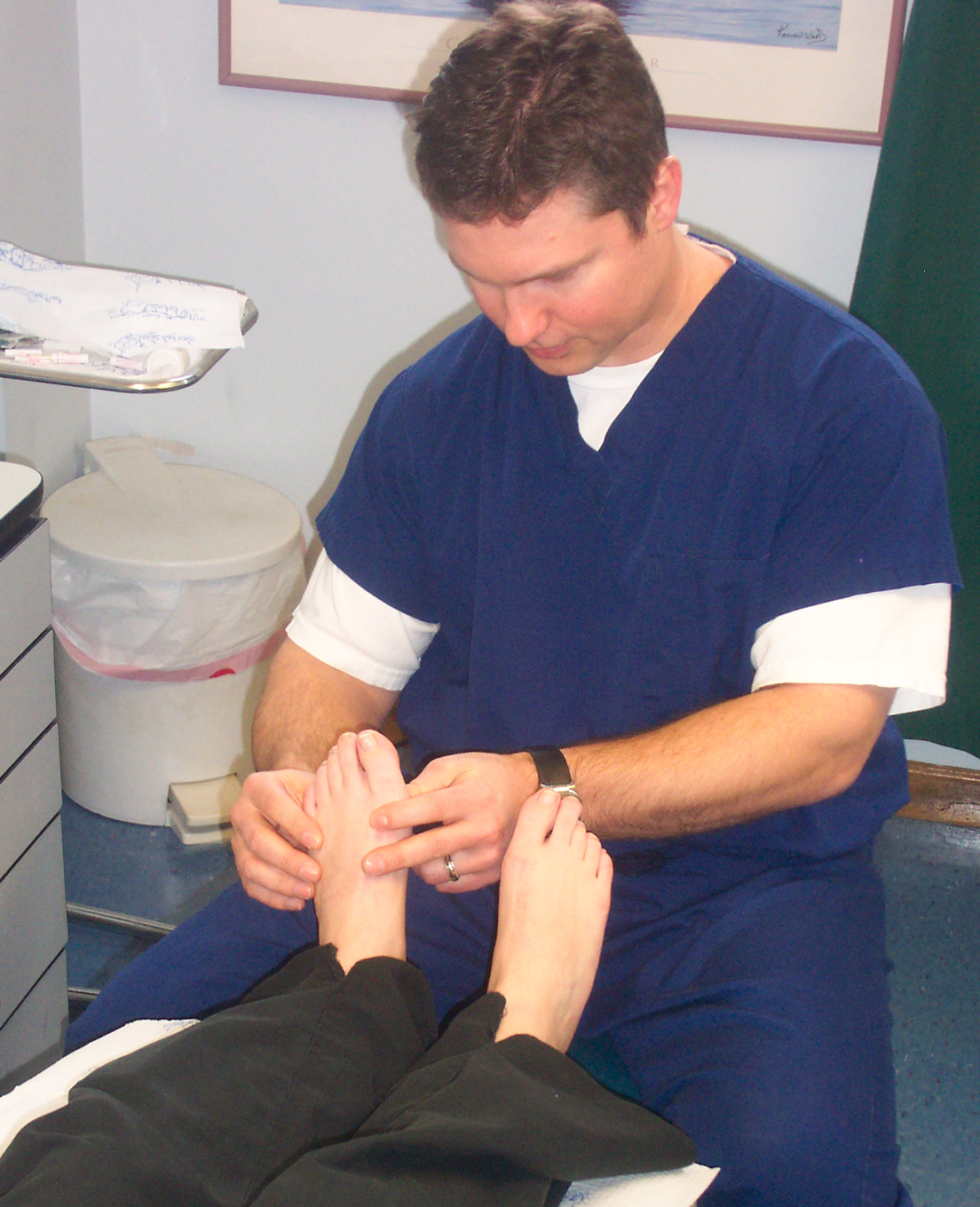 Dr. Fosdick takes care of childrens' feet